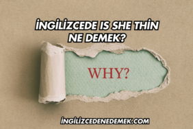 İngilizcede Is She Thin Ne Demek?