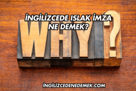 İngilizcede Islak İmza Ne Demek?
