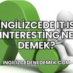 İngilizcede It Is Interesting Ne Demek?