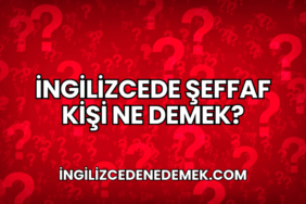 İngilizcede Şeffaf Kişi Ne Demek?