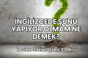 İngilizcede Şunu Yapıyor Olmam Ne Demek?