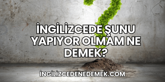İngilizcede Şunu Yapıyor Olmam Ne Demek?
