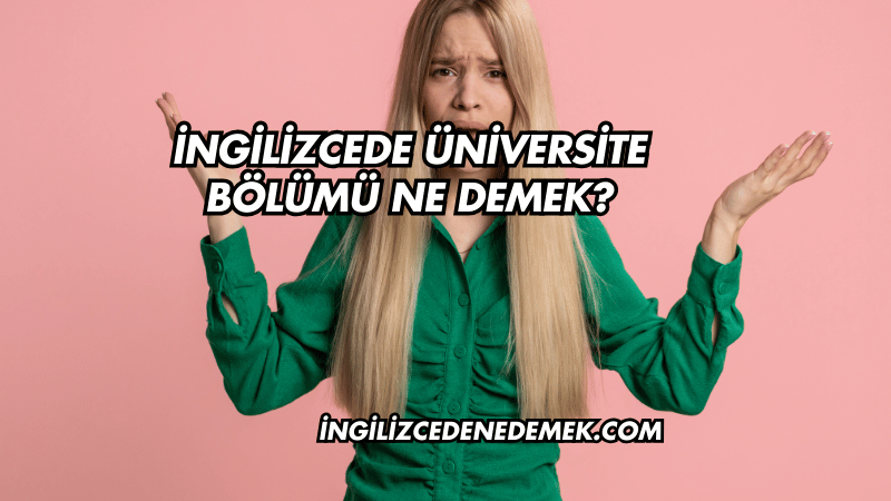 İngilizcede Üniversite Bölümü Ne Demek?