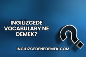İngilizcede Vocabulary Ne Demek?