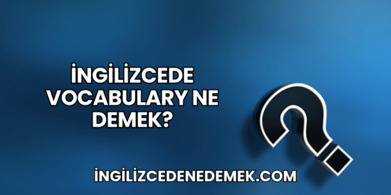 İngilizcede Vocabulary Ne Demek?