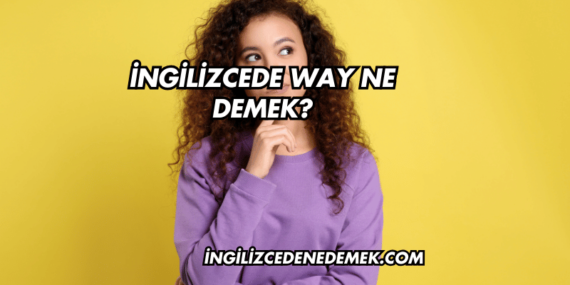 İngilizcede Way Ne Demek?