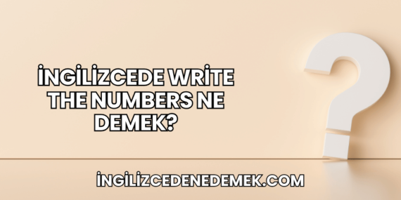 İngilizcede Write the Numbers Ne Demek?