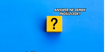 Answer Ne Demek İngilizcede?