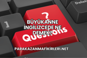 Büyükanne İngilizcede Ne Demek?