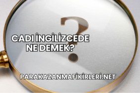 Cadı İngilizcede Ne Demek?
