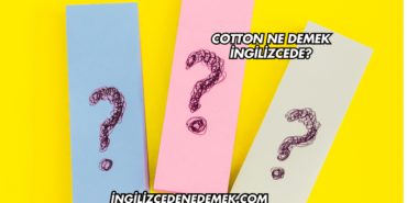 Cotton Ne Demek İngilizcede?