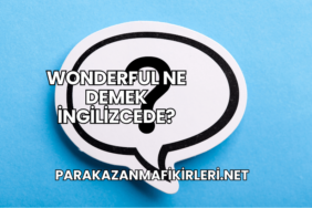Wonderful Ne Demek İngilizcede?