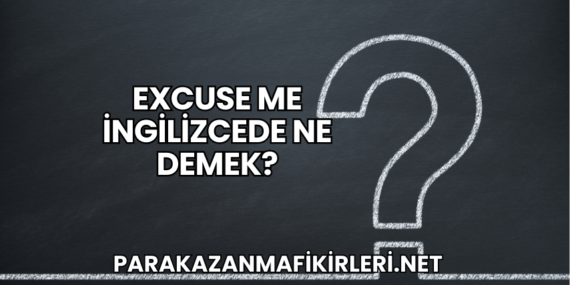 Excuse Me İngilizcede Ne Demek?