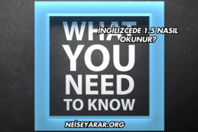İngilizcede 1.5 Nasıl Okunur?