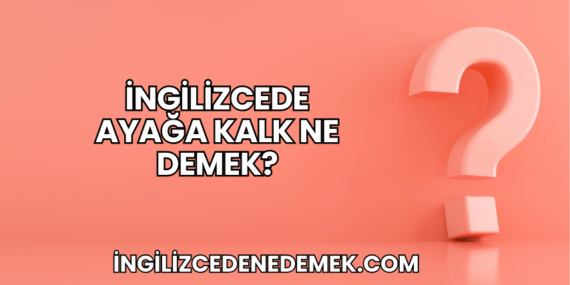 İngilizcede Ayağa Kalk Ne Demek?