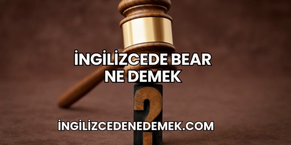 İngilizcede Bear Ne Demek