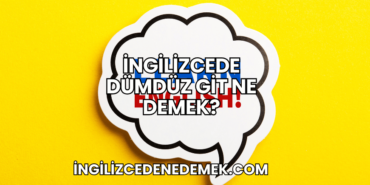 İngilizcede Dümdüz Git Ne Demek?