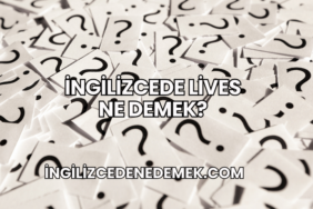 İngilizcede Lives Ne Demek?