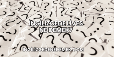 İngilizcede Lives Ne Demek?