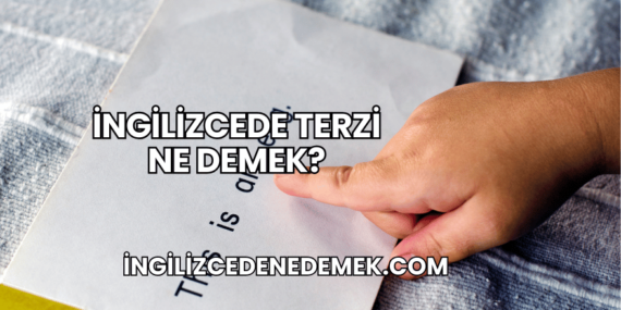 İngilizcede Terzi Ne Demek?
