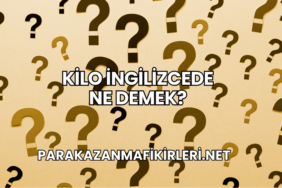 Kilo İngilizcede Ne Demek?
