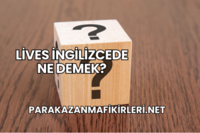 Lives İngilizcede Ne Demek?