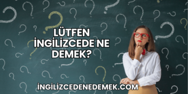 Lütfen İngilizcede Ne Demek?