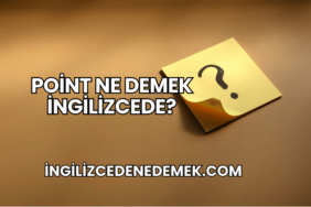 Point Ne Demek İngilizcede?
