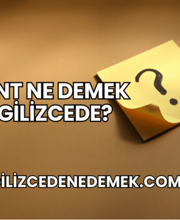 Point Ne Demek İngilizcede?