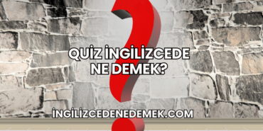 Quiz İngilizcede Ne Demek?