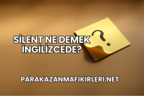 Silent Ne Demek İngilizcede?