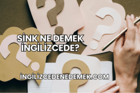 Sink Ne Demek İngilizcede?