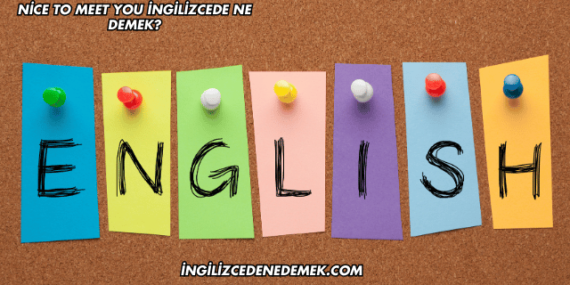 Nice to Meet You İngilizcede Ne Demek?