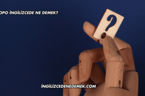 Popo İngilizcede Ne Demek?