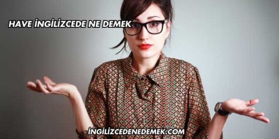 Have İngilizcede Ne Demek