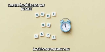 Hırsız İngilizcede Ne Demek
