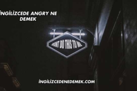 İngilizcede Angry Ne Demek