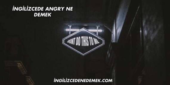 İngilizcede Angry Ne Demek