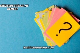 İngilizcede Fridge Ne Demek?
