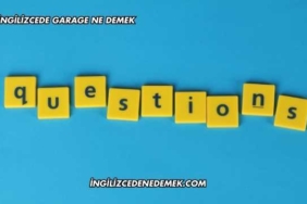 İngilizcede Garage Ne Demek