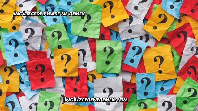 İngilizcede Please Ne Demek