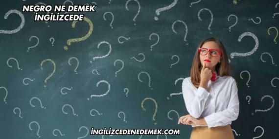Negro Ne Demek İngilizcede