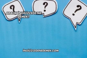 Aralık İngilizcede Ne Demek?