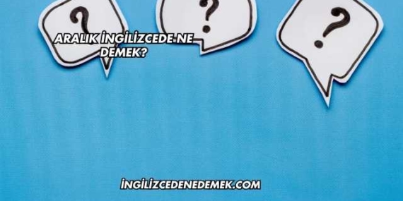 Aralık İngilizcede Ne Demek?