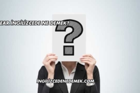 Ear İngilizcede Ne Demek?