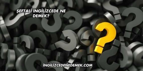 Şeftali İngilizcede Ne Demek?
