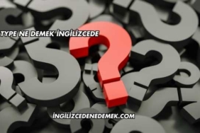 Type Ne Demek İngilizcede