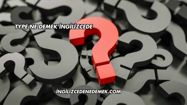Type Ne Demek İngilizcede