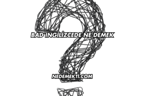 Bad İngilizcede Ne Demek
