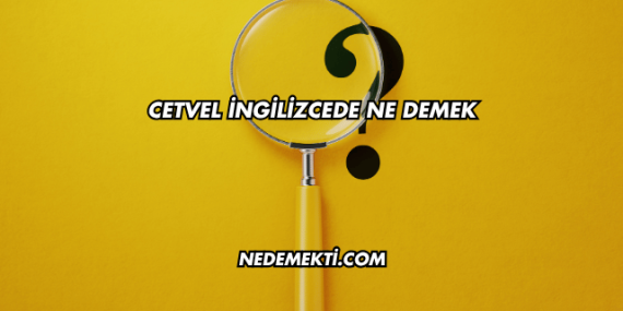Cetvel İngilizcede Ne Demek